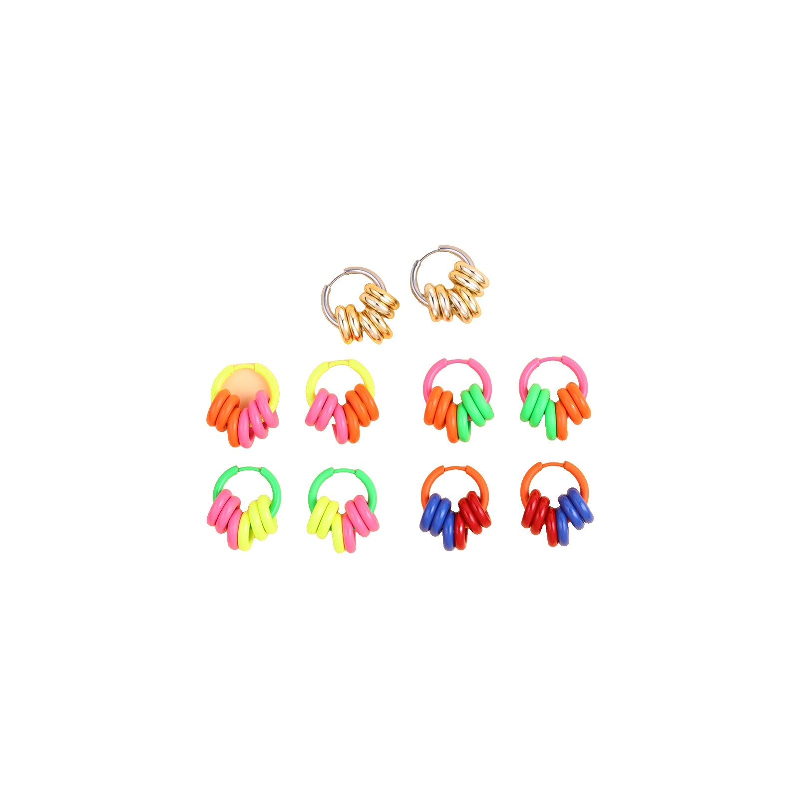 R1896 - Colorful Everyday Hoop Earrings
