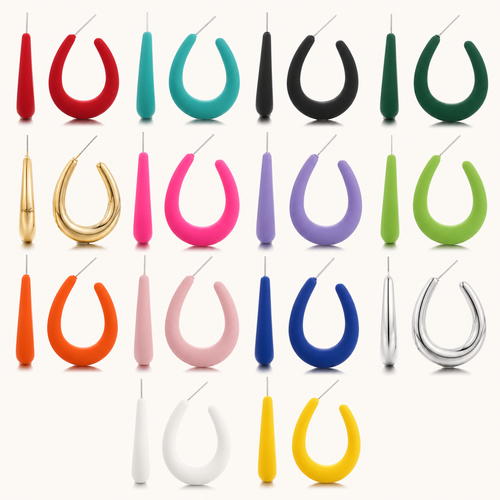 RUOFFETA Lightweight Acrylic Teardrop Hoop Earrings