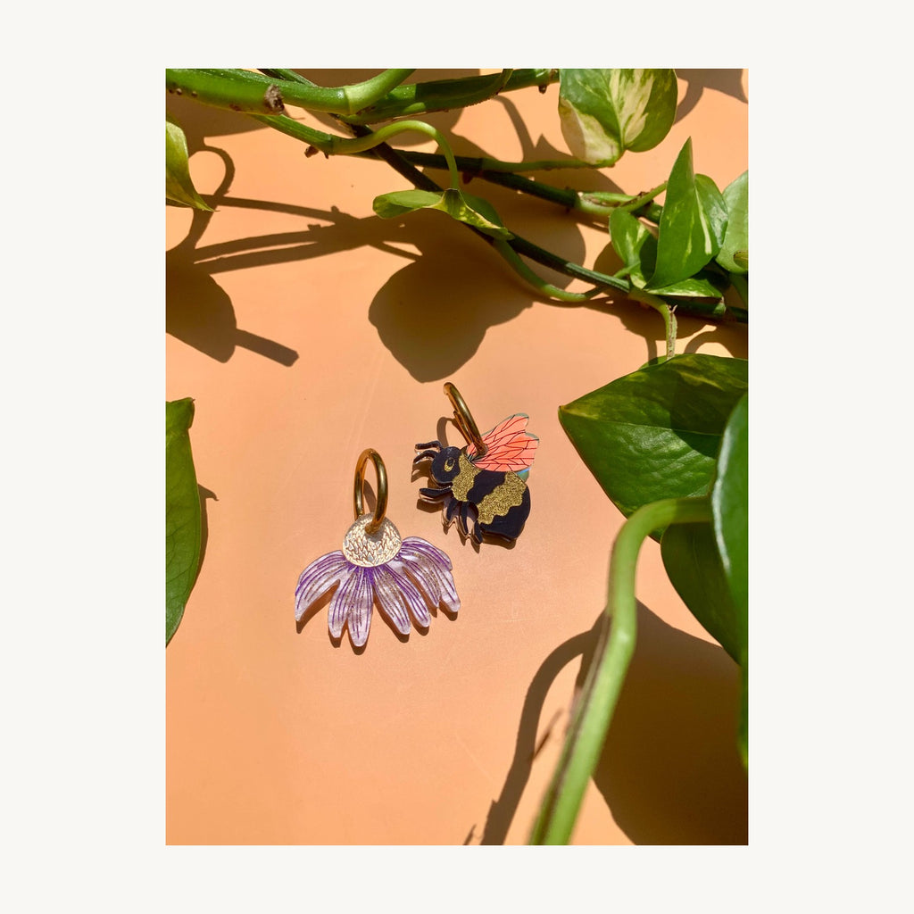 Bee And Flower Earrings