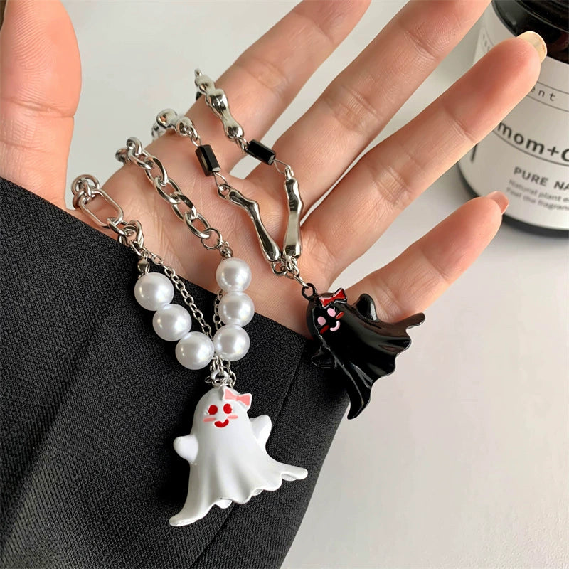 Black and White Ghost Necklace
