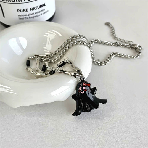 Black and White Ghost Necklace