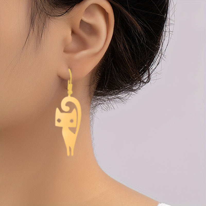 Black Kitten Dangle Earrings
