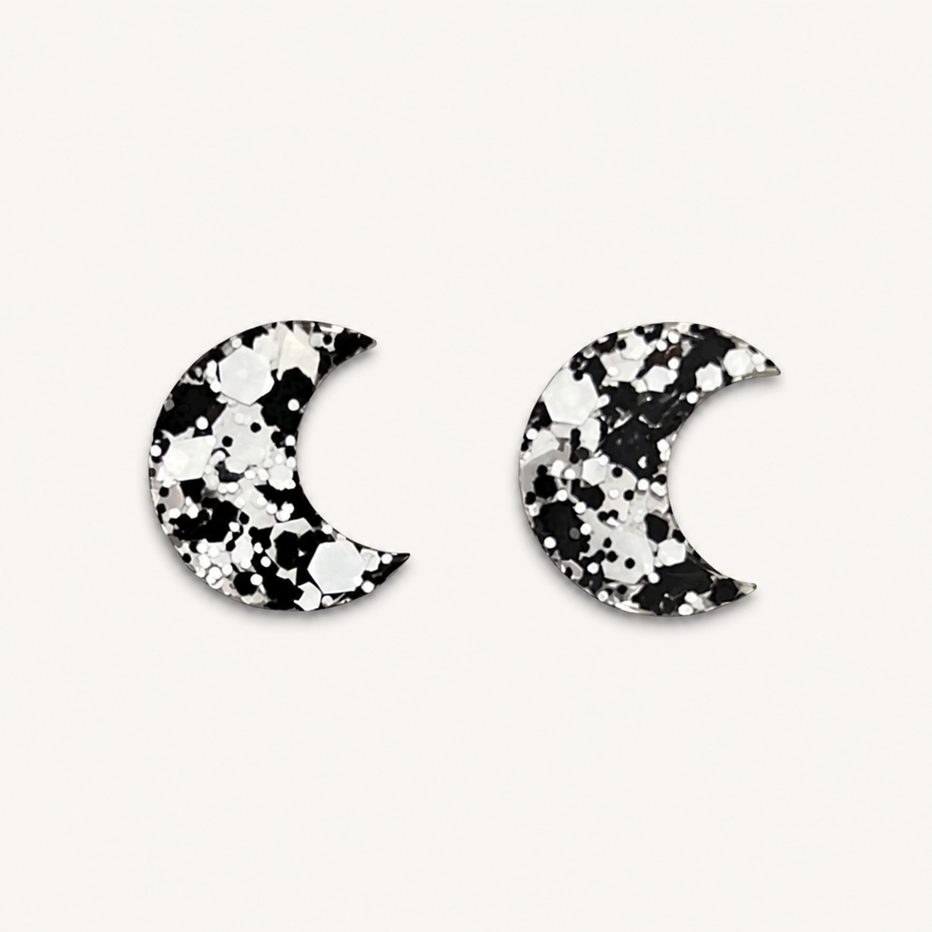 PF-BLACK-WHITE-MOON-RESIN-EARRINGS main product image