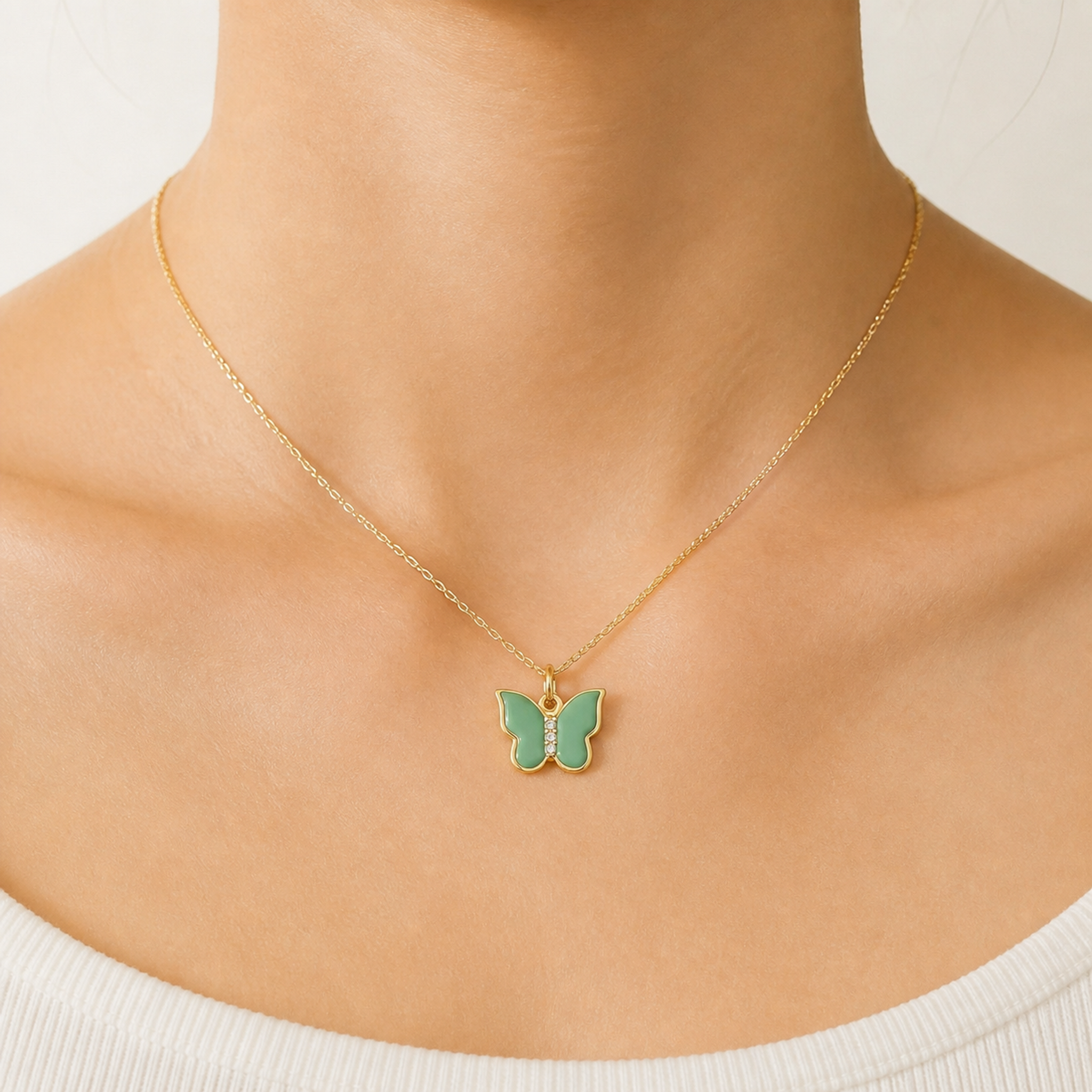 PF-BUTTERFLY-ENAMEL-CHARM-PENDANT worn image