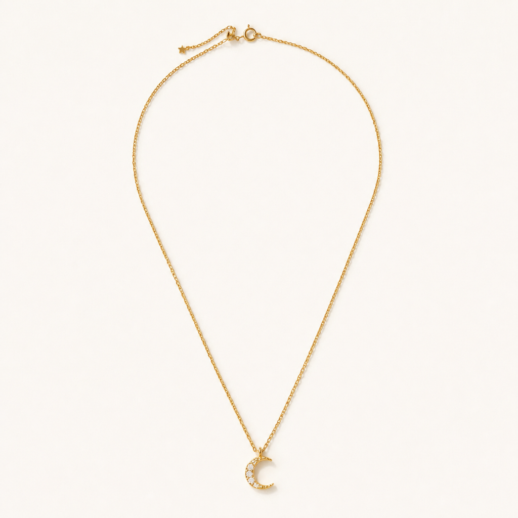 PF-CRESCENT-MOON-CHARM-NECKLACE detail image