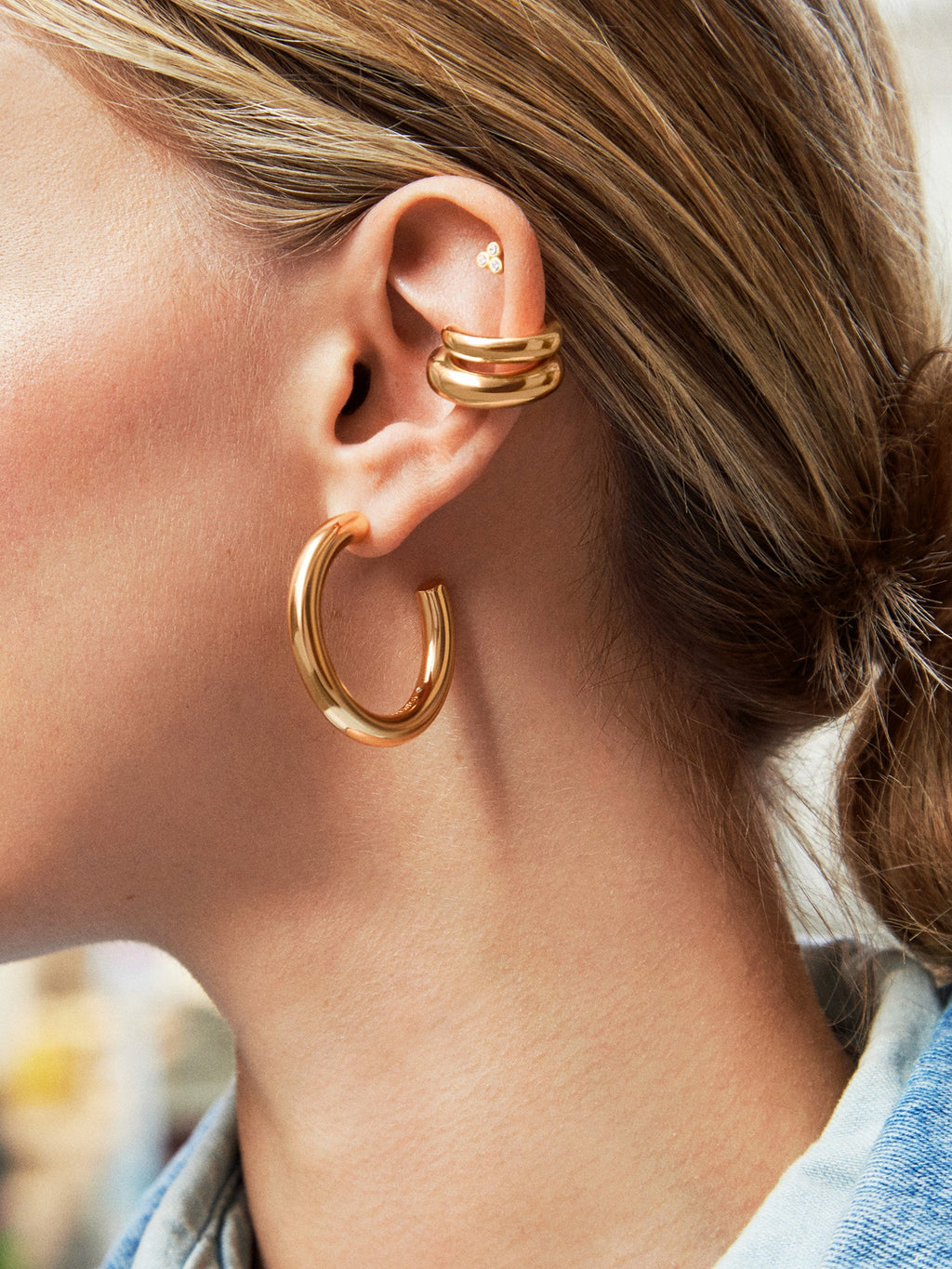 Dalilah 37MM Gold Hoop Earrings 02