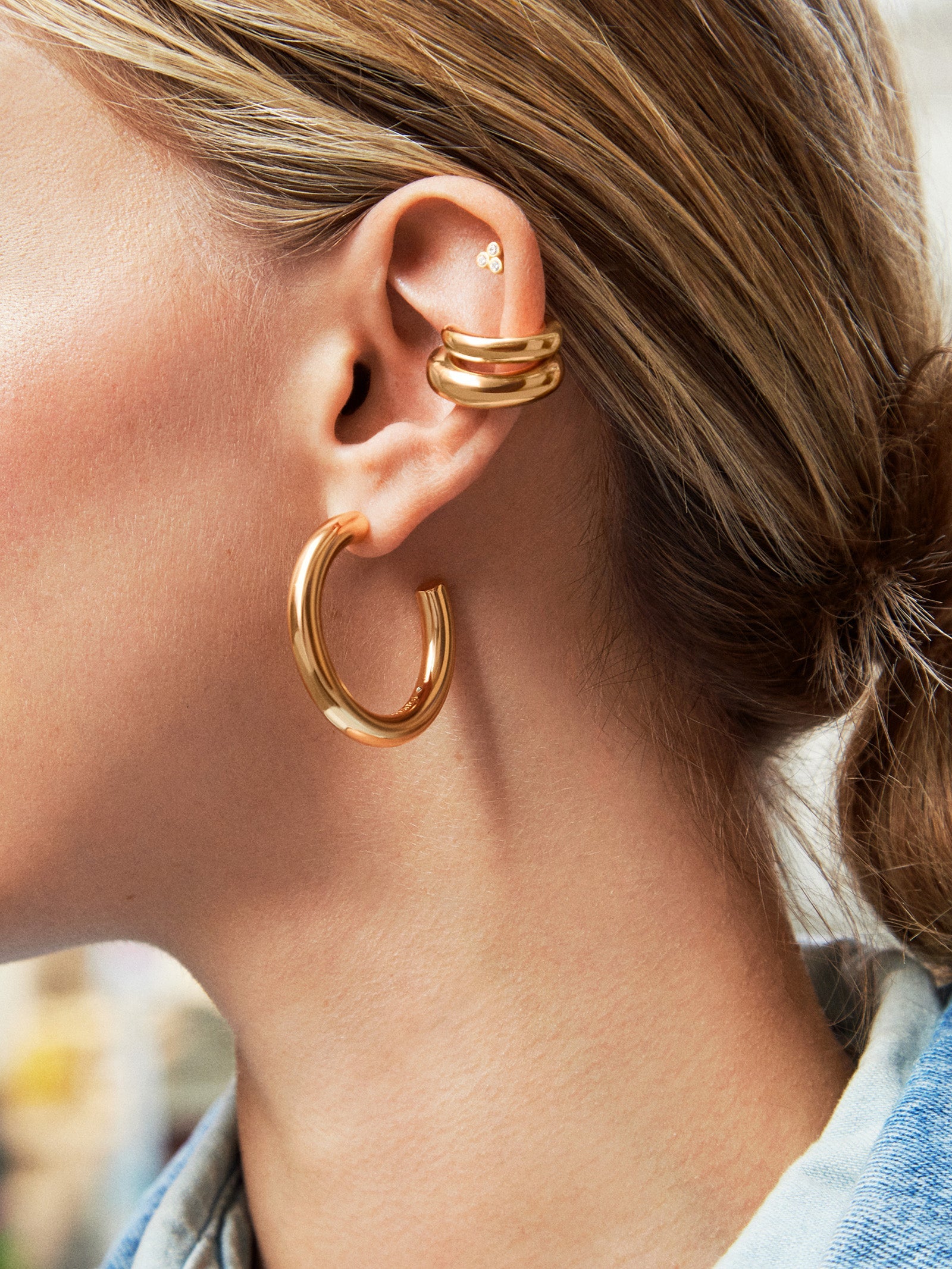 Dalilah 37MM Gold Hoop Earrings 02