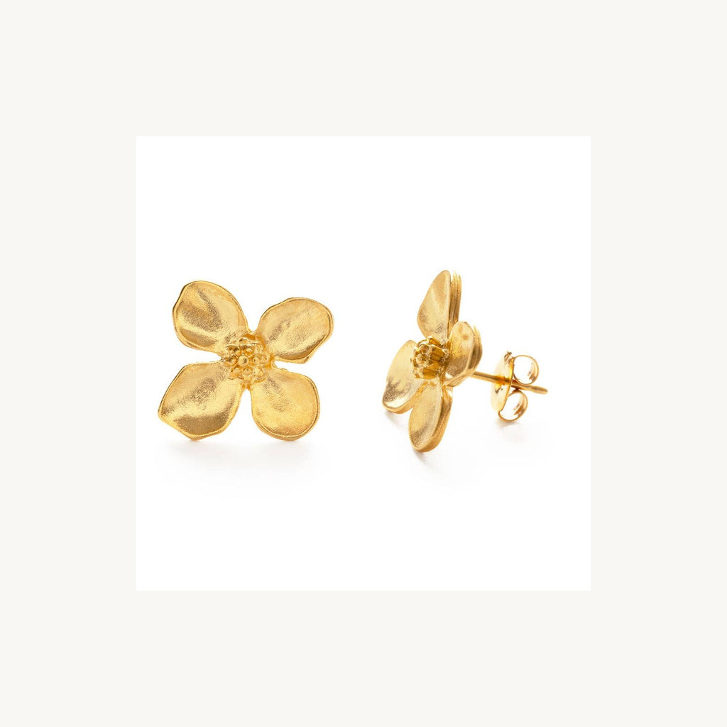 Dogwood Flower Stud Earrings