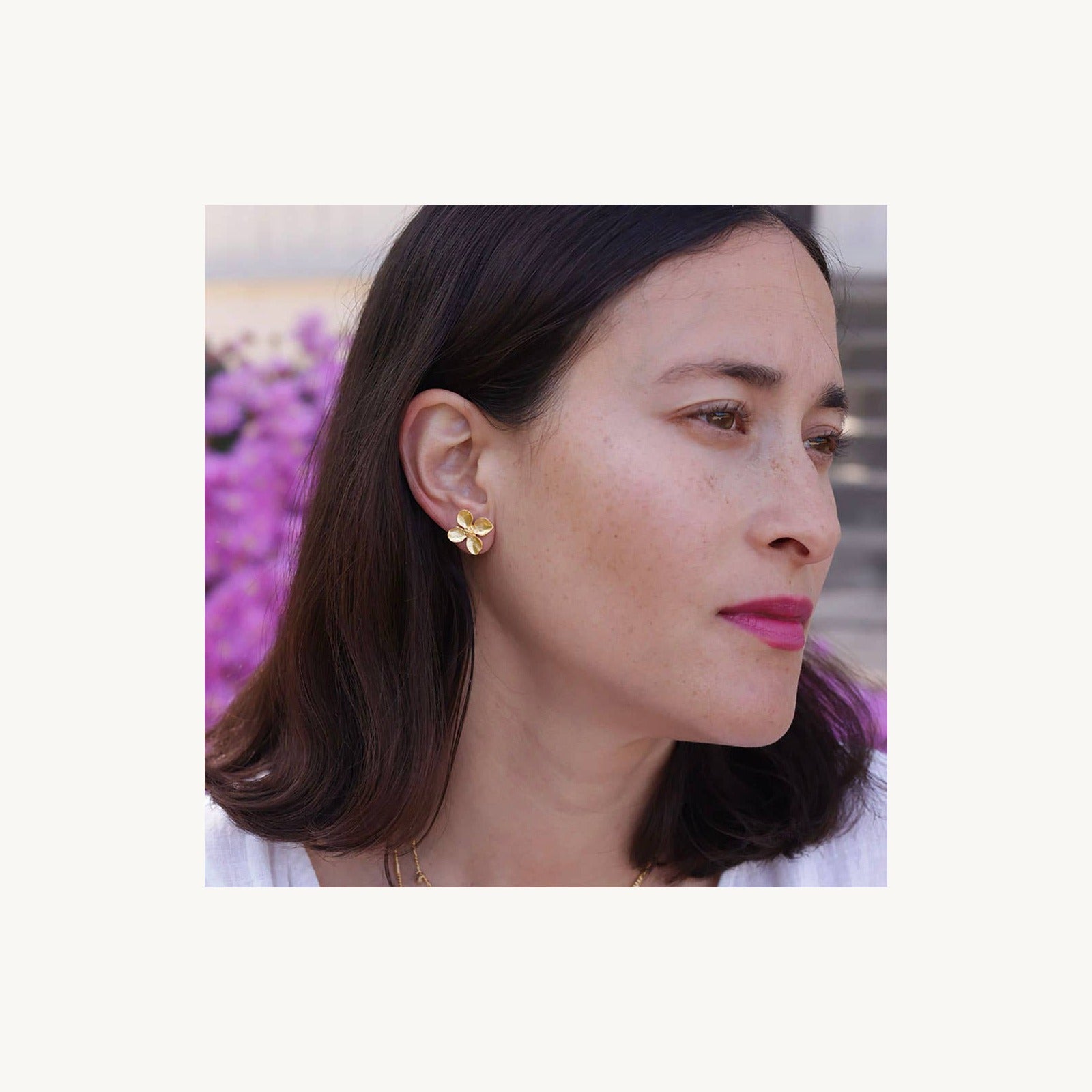 Dogwood Flower Stud Earrings