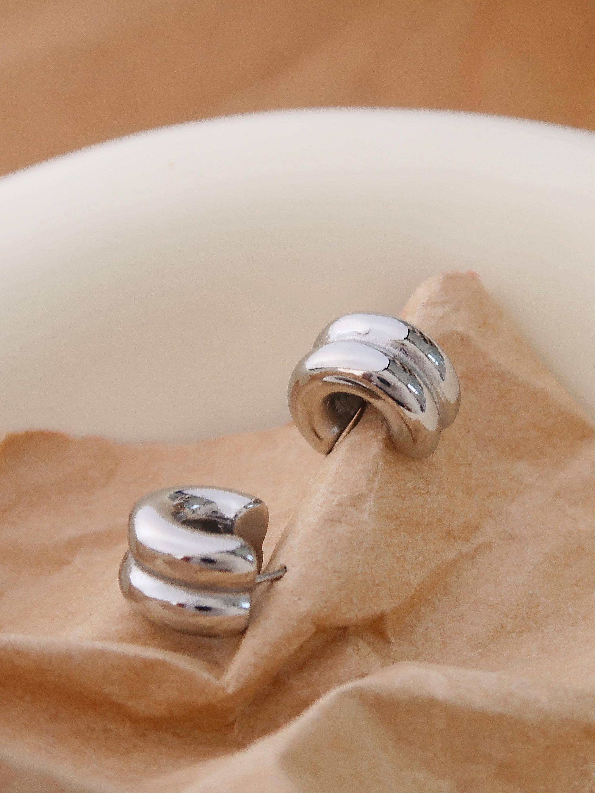 Emma double C hoop earrings