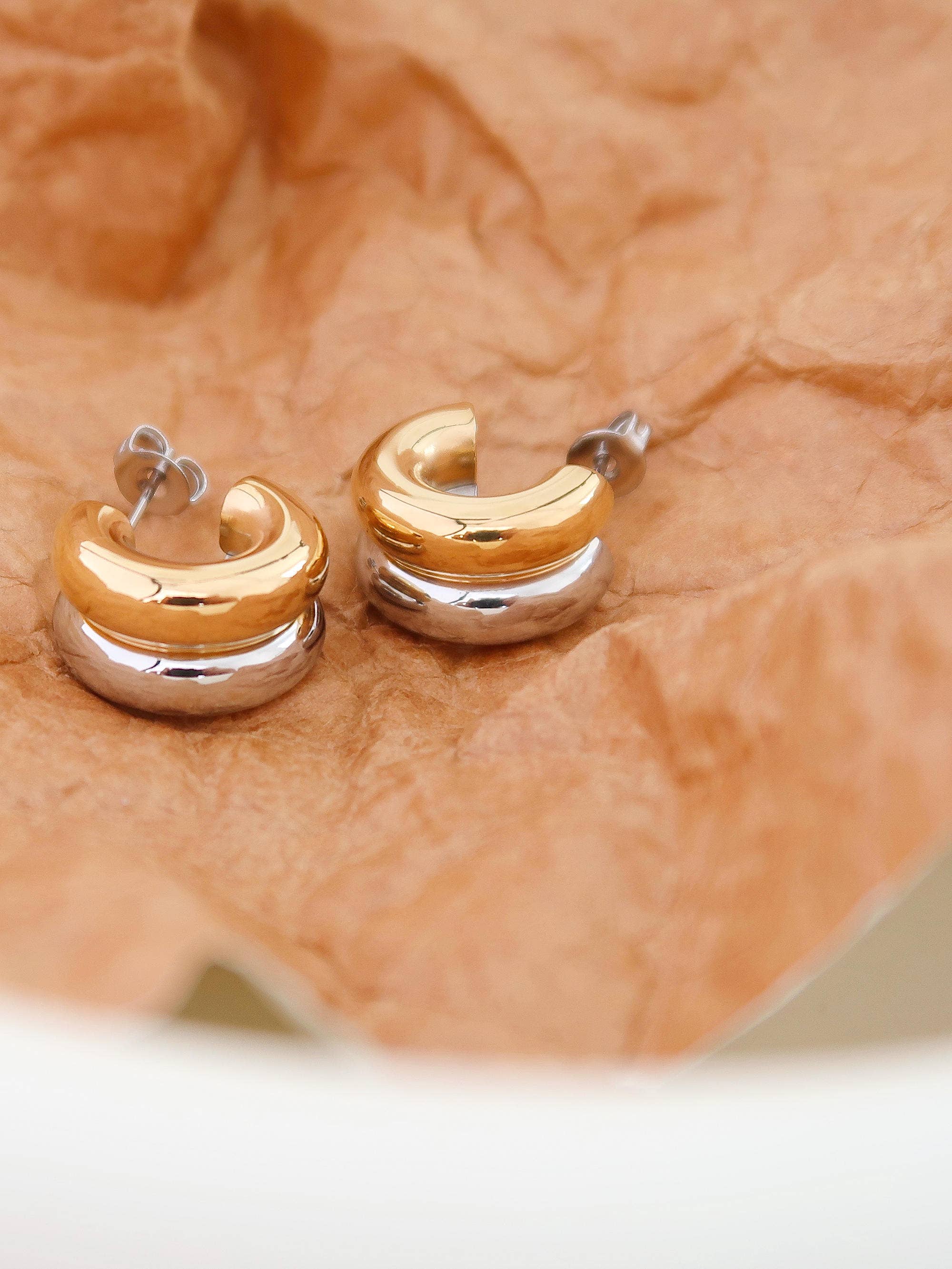 Emma double C hoop earrings
