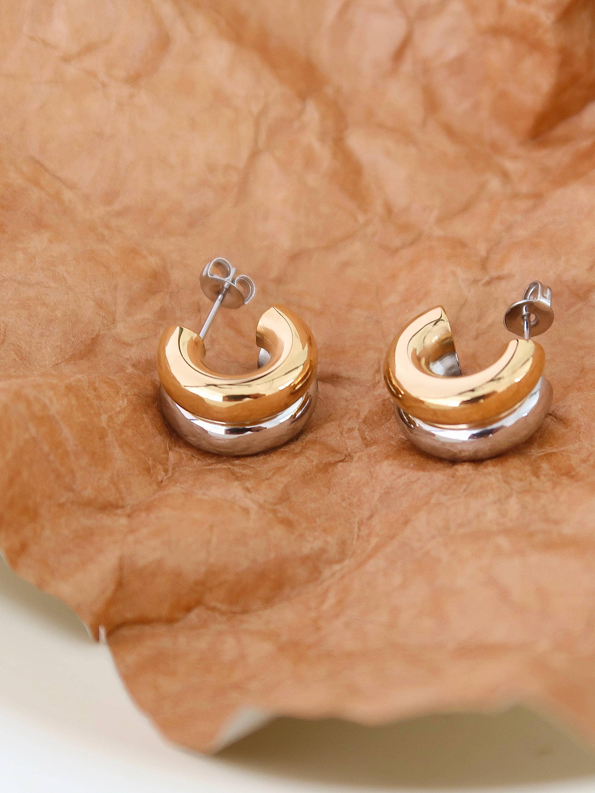 Emma double C hoop earrings