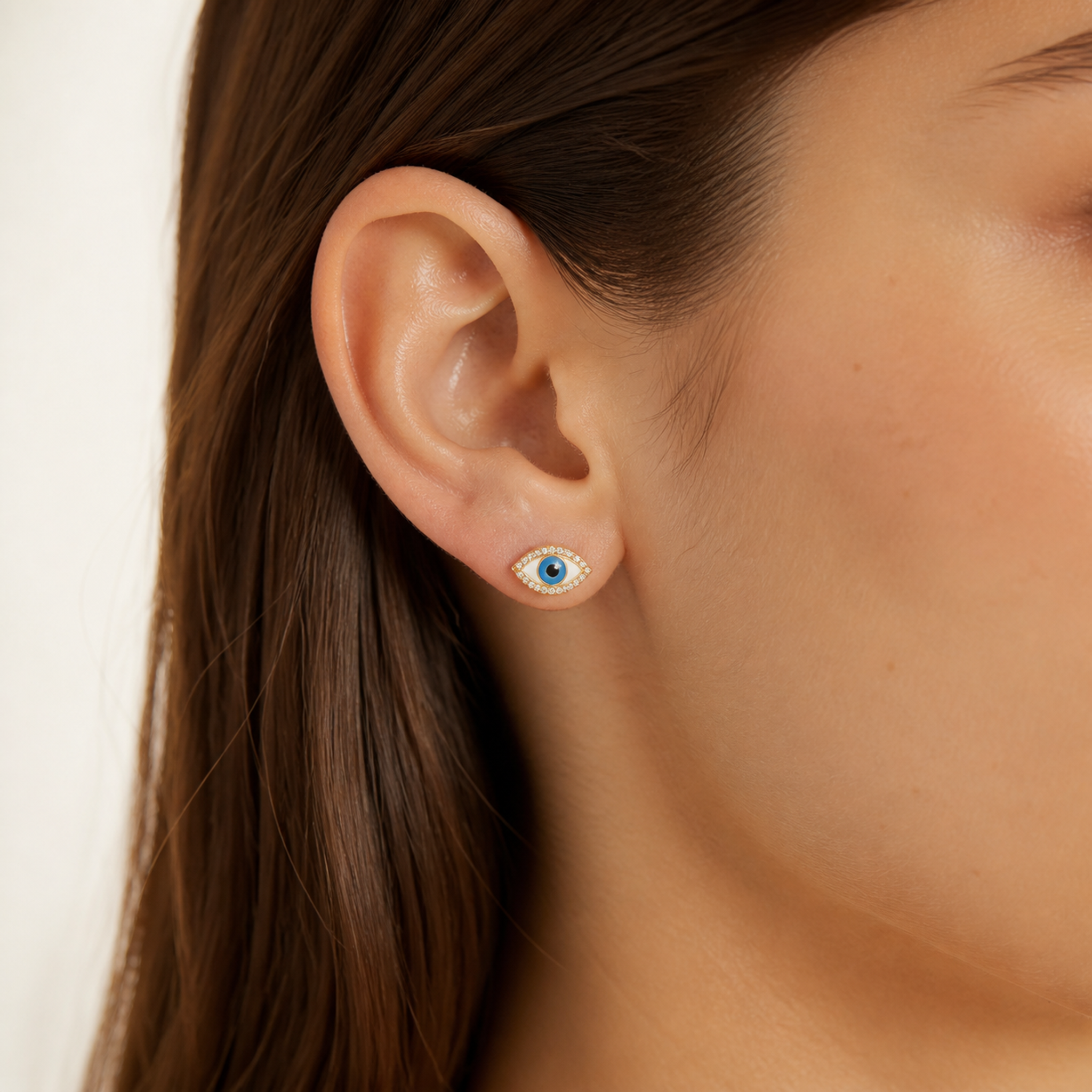 PF-ENAMEL-EVIL-EYE-STUD-EARRINGS worn image