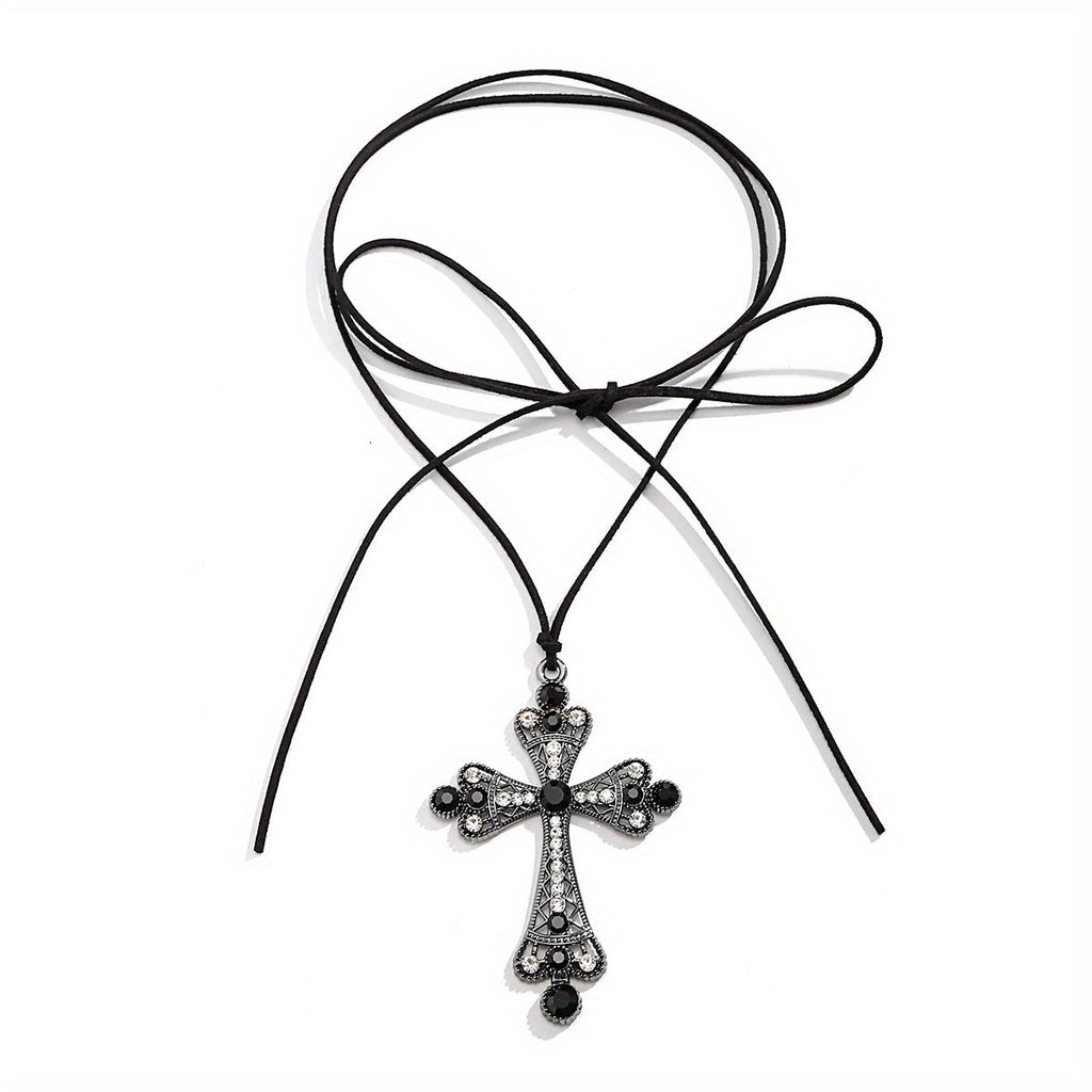 Gothic Large Cross Pendant Necklace
