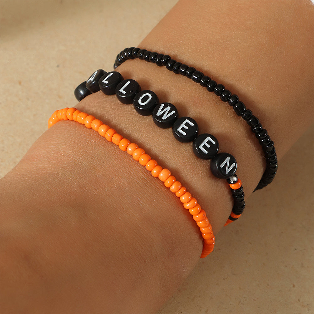 Halloween Alphabet Charm Bracelet
