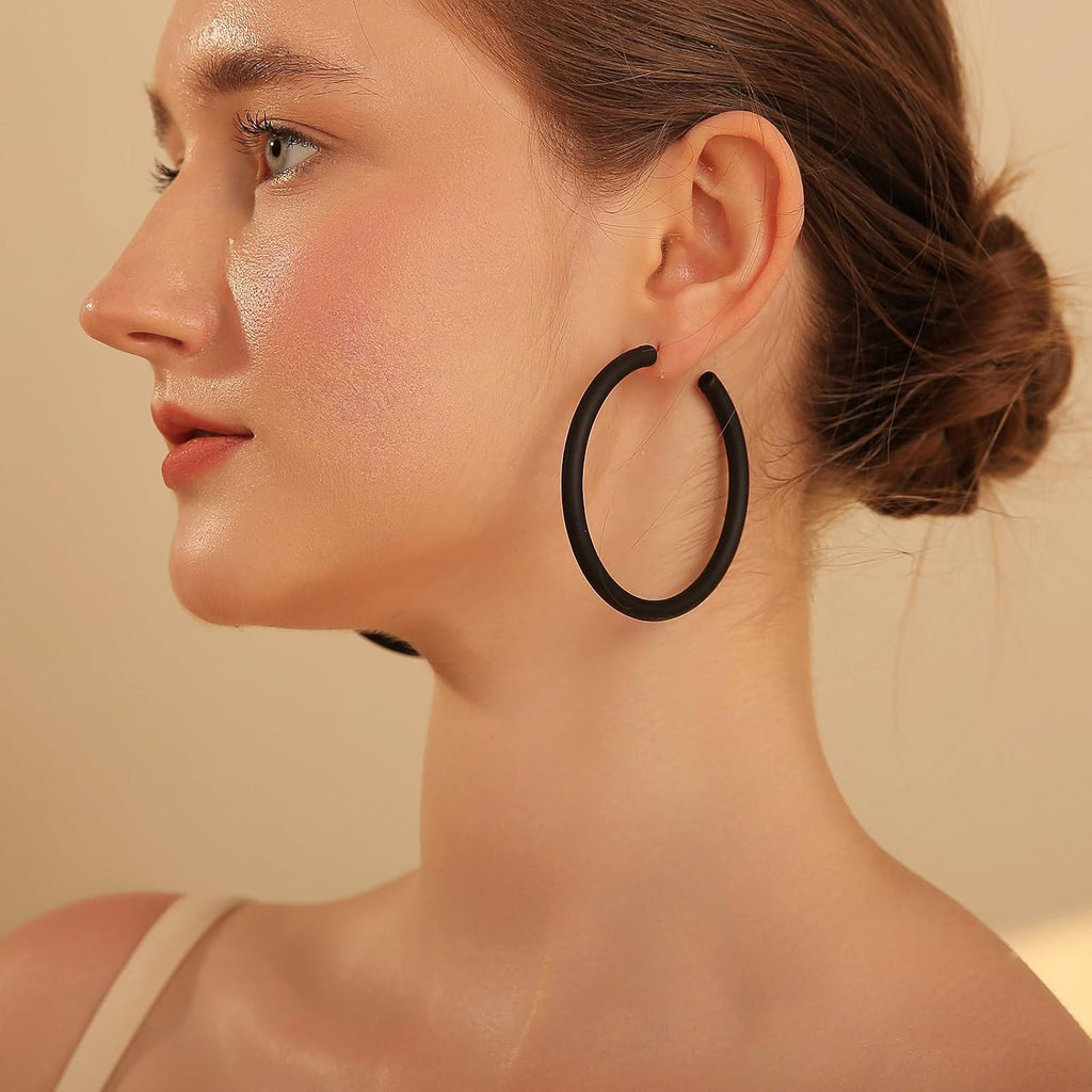 Large Colorful Acrylic Hoop Earrings 02