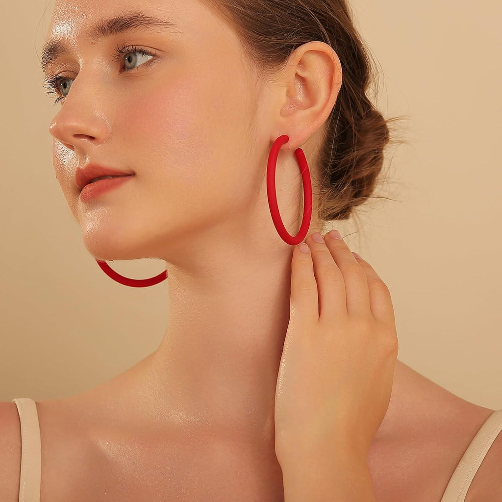 Large Colorful Acrylic Hoop Earrings 03
