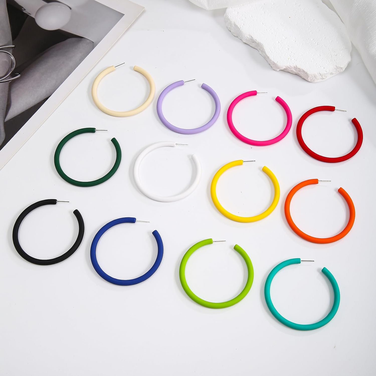 Large Colorful Acrylic Hoop Earrings 06