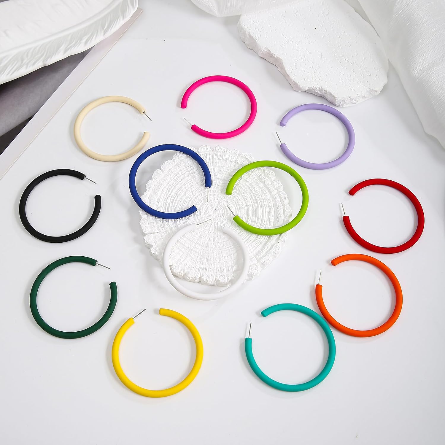 Large Colorful Acrylic Hoop Earrings 07