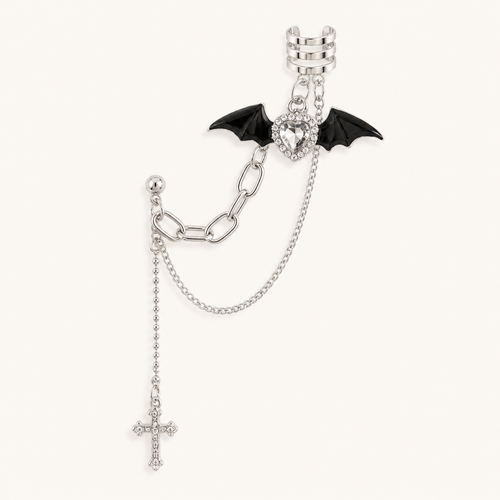 Heart Cross Chain Earrings
