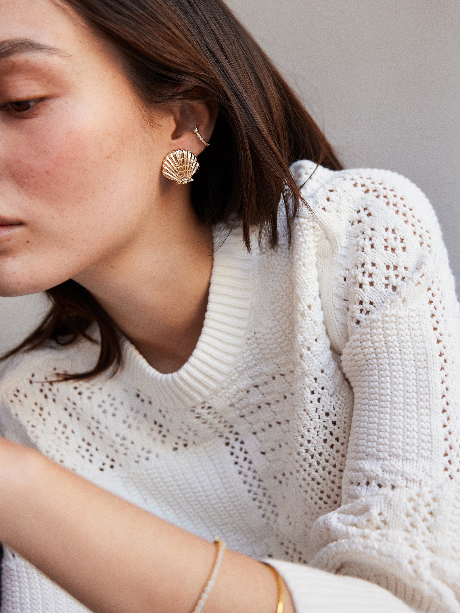 Marina Gold Seashell Earrings