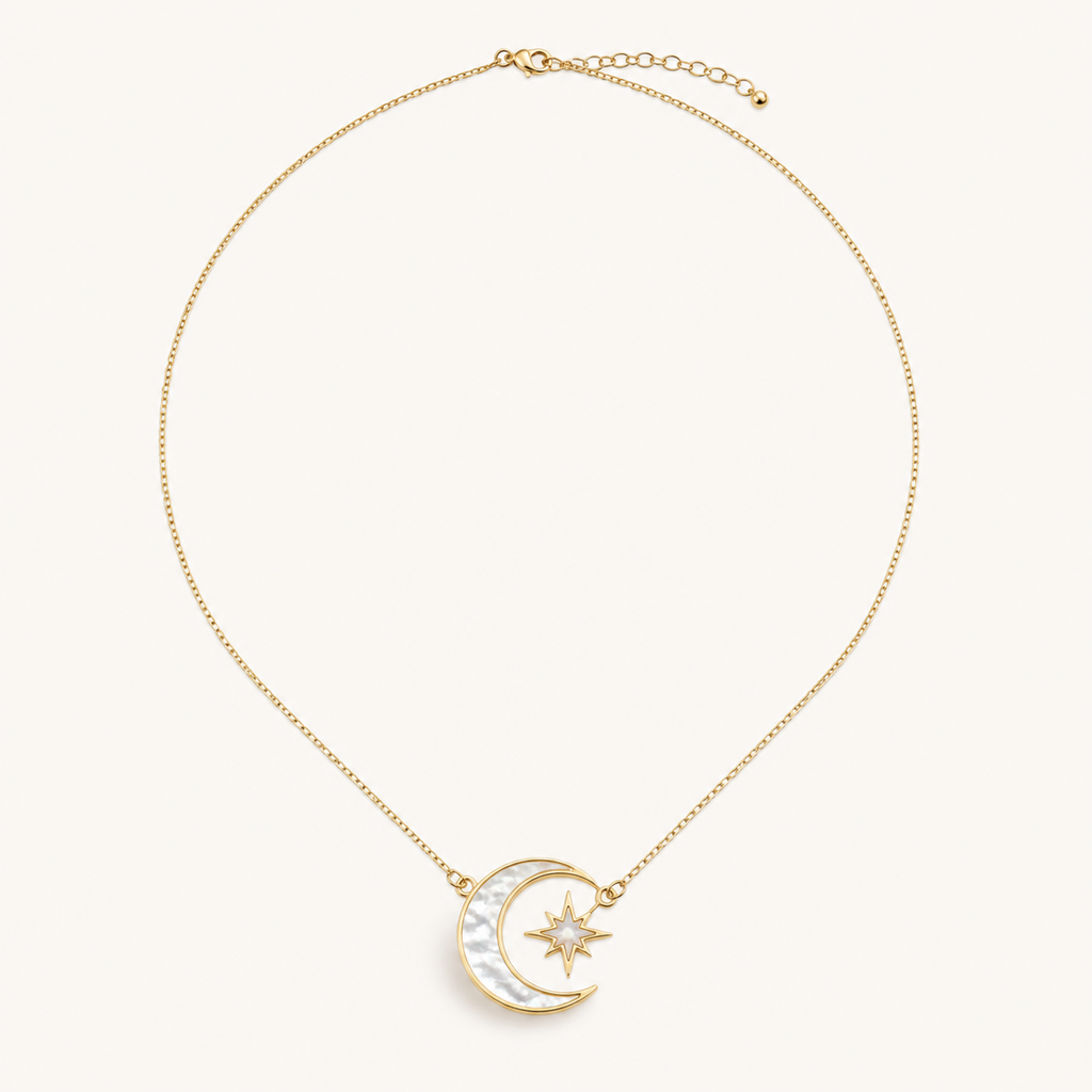 PF-MOTHER-OF-PEARL-MOON-STAR-NECKLACE main product image