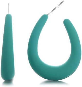 RUOFFETA Lightweight Acrylic Teardrop Hoop Earrings