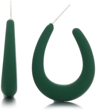 RUOFFETA Lightweight Acrylic Teardrop Hoop Earrings