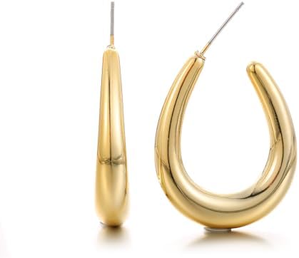 RUOFFETA Lightweight Acrylic Teardrop Hoop Earrings