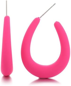 RUOFFETA Lightweight Acrylic Teardrop Hoop Earrings
