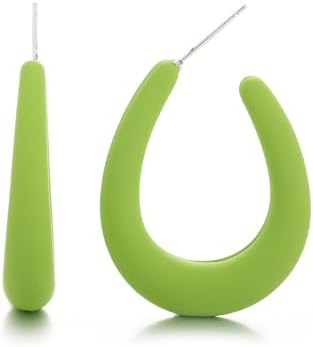 RUOFFETA Lightweight Acrylic Teardrop Hoop Earrings