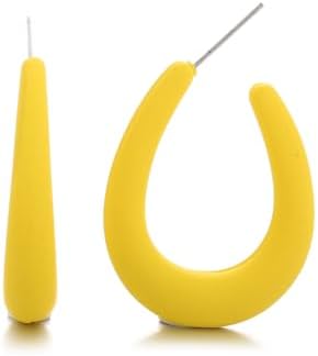 RUOFFETA Lightweight Acrylic Teardrop Hoop Earrings