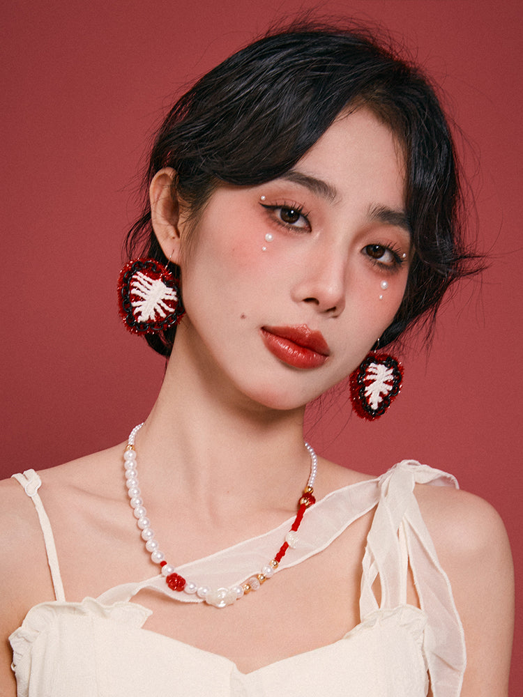 Skeleton Love Crochet Earrings