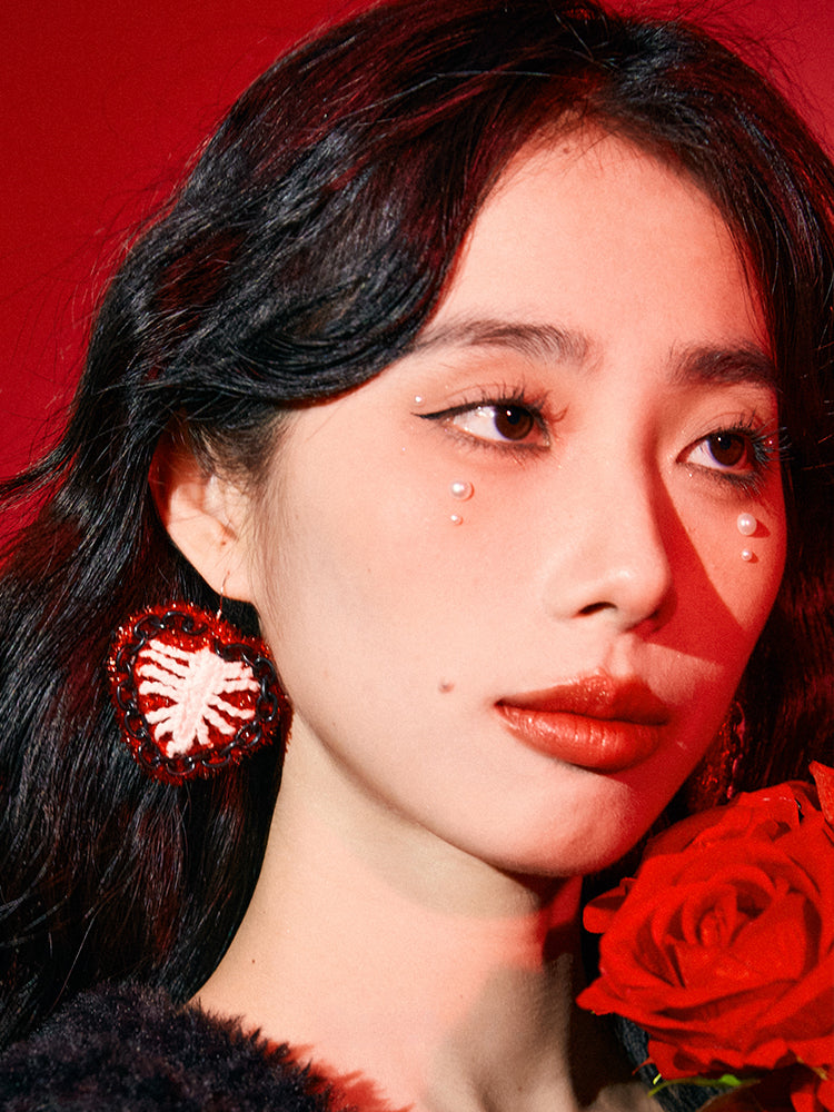Skeleton Love Crochet Earrings