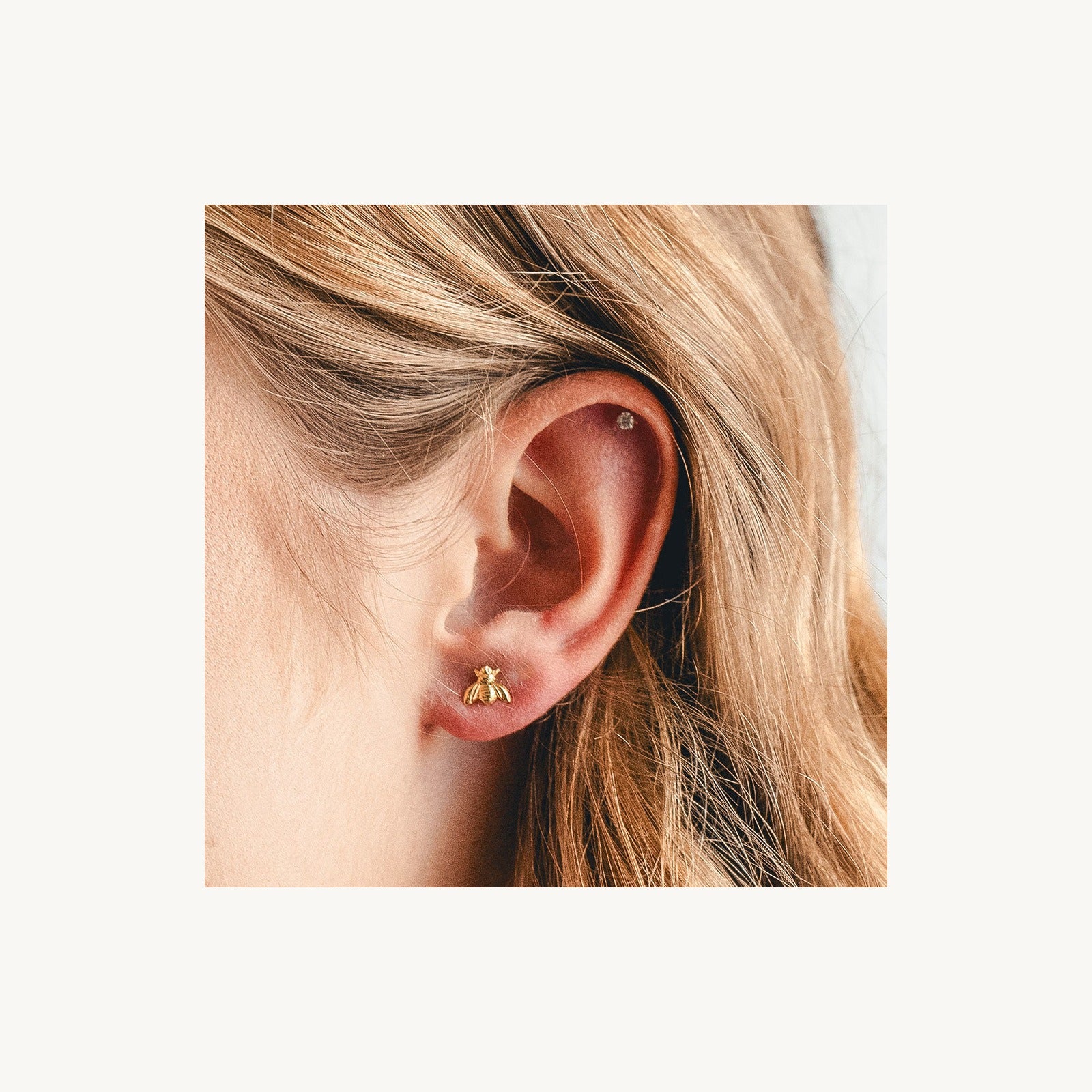 Tiny Honey Bee Stud Earrings