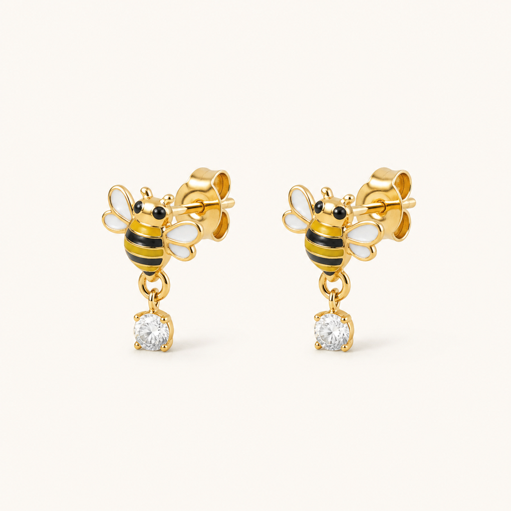 PF-TINY-HONEY-BEE-STUD-EARRINGS detail image