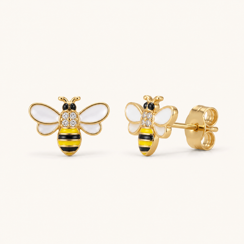 Tiny Honey Bee Stud Earrings