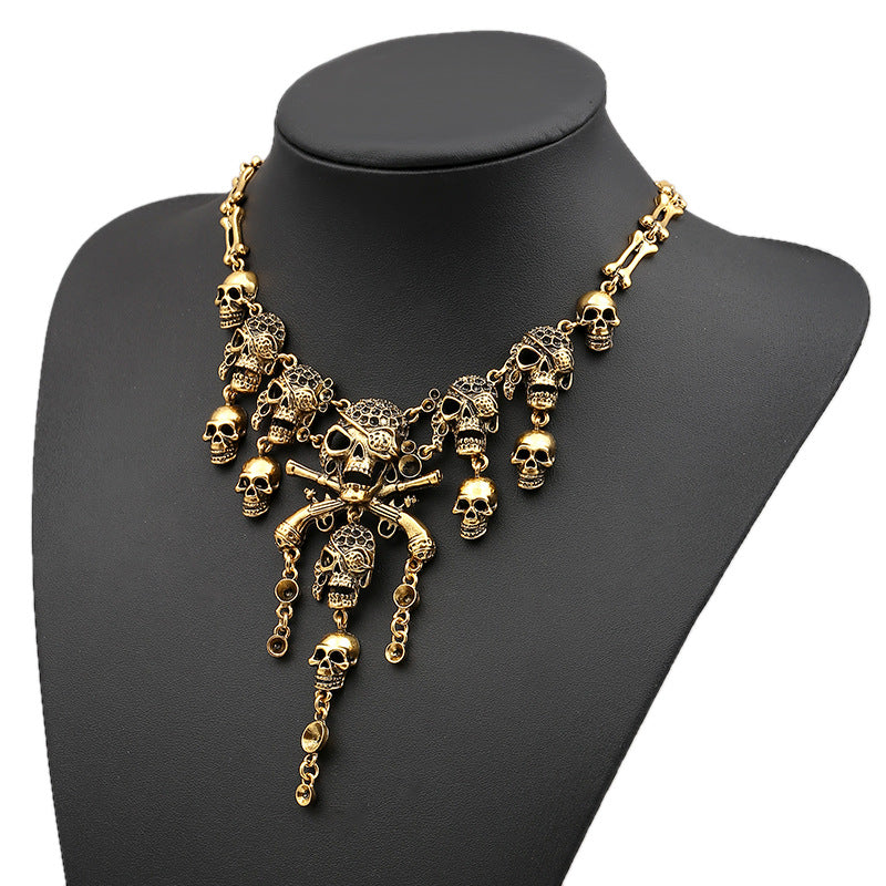 Vintage Skull Pendant Necklace