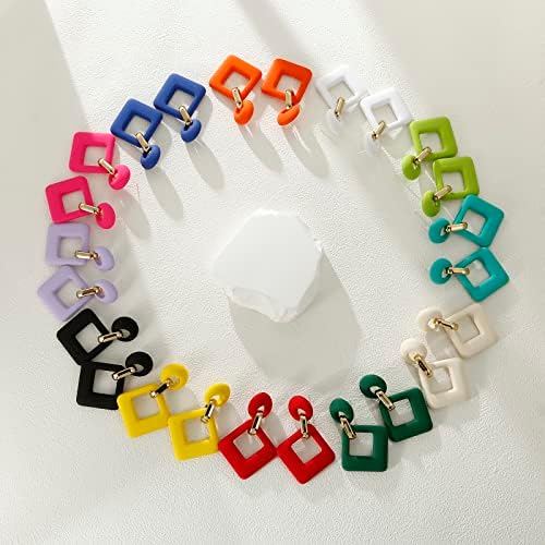 RUOFFETA Cream Acrylic Geometric Drop Earrings